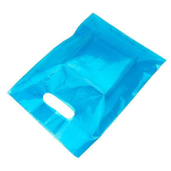 Draagtassen Plastic Blauw 22,9x30,5cm 60 Micron LDPE (100 stuks) [H912BL1]