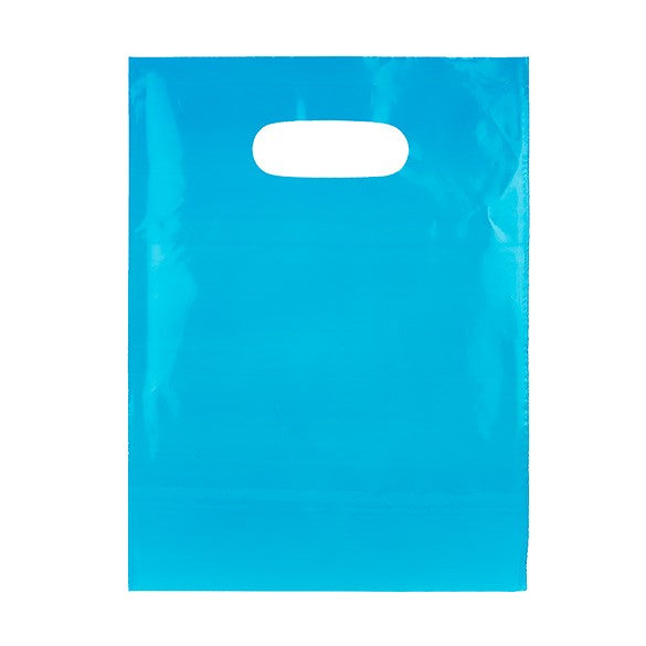 Draagtassen Plastic Blauw 22,9x30,5cm 60 Micron LDPE (100 stuks) [H912BL1]