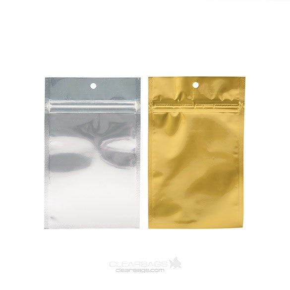 Gripzakken Transparant/Goud 9x12,5cm (100 stuks) [HZBB4CG]