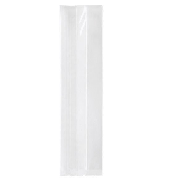 Plastic Zakken 6,4x5,1x24,8cm met zijvouw Zware Kwaliteit (100 stuks) [HDGB7]