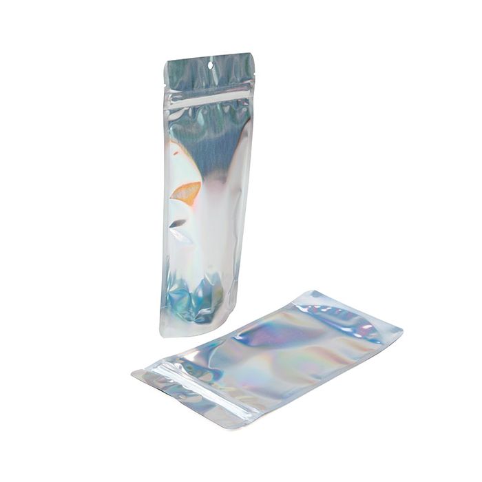Stazakken Holografisch 10.8x6x23.8 cm met rond ophanggat  (25 stuks) [ZBGH1N]