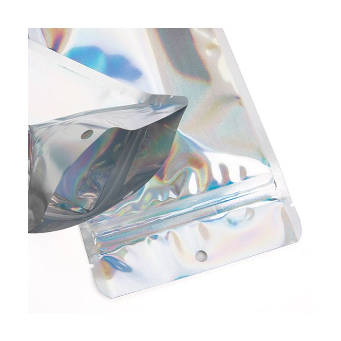 Stazakken Holografisch 10.8x6x23.8 cm met rond ophanggat  (25 stuks) [ZBGH1N]