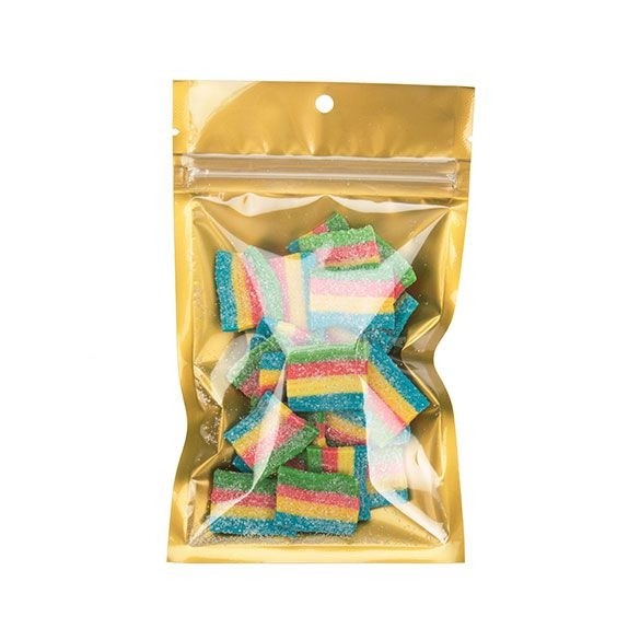 Gripzakken Transparant/Goud 9,2x12,7cm (100 stuks) [HZB4CG]