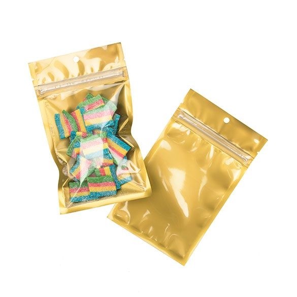 Grip Seal Bags Transparent/Gold 9.2x12.7cm