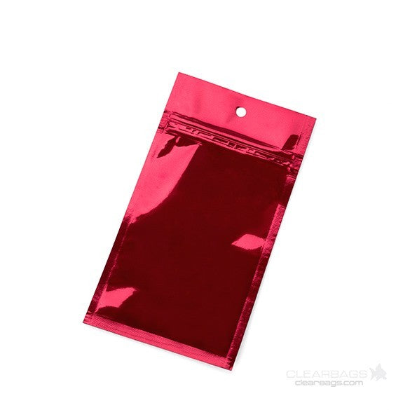 Gripzakken Rood 7,6x11,4cm Gemetalliseerd (100 stuks) [HZBB3MR]