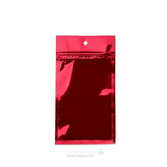 Gripzakken Rood 7,6x11,4cm Gemetalliseerd (100 stuks) [HZBB3MR]