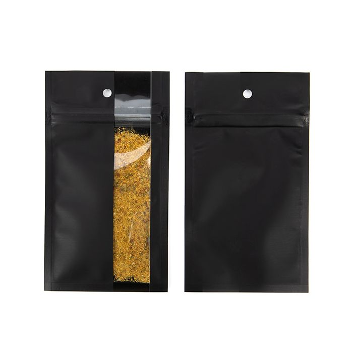 Gripzakken Mat Zwart En Verticaal Venster 7,6x11,4 cm (100 Stuks) [HZBV3MB]