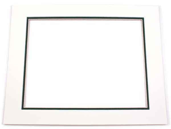 Mount Board Double thick Ivory/dark Green 45.7x61cm with 32.1x47.3cm Window