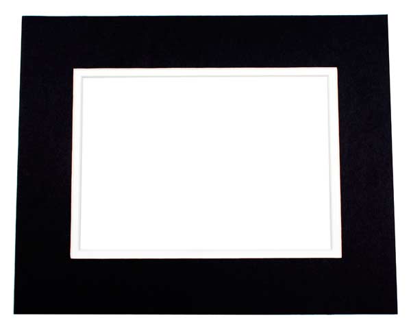 Mount Board Double thick Black/White 27.9x35.6cm with 19.4x24.5cm Window