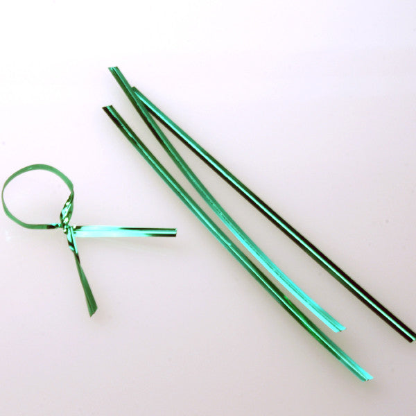 Tin Ties 10.2x0.4cm Green Metallic Plastic (1.000 pieces)