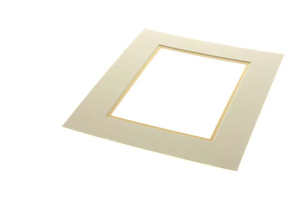 Passepartout Dubbeldik Ivoor/Goud 27,9x35,6cm met 19,4x24,5cm Venster (10 stuks) [MD20023]