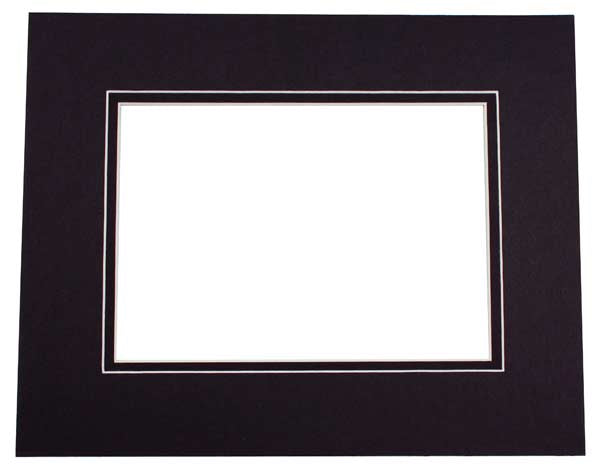 Passepartout Dubbeldik Zwart/Zwart 27,9x35,6cm met 20,6x27cm Venster (10 stuks) [MD20137]