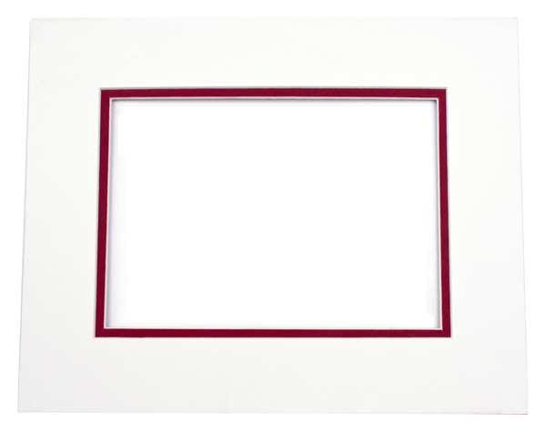 Passepartout Dubbeldik Ivoor/Steen Rood 40,6x50,8cm met 27x34,6cm Venster (10 stuks) [MD20039]