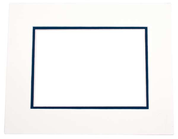 Passepartout Dubbeldik Ivoor/Donker Blauw 50,8x61cm met 39,7x49,9cm Venster (10 stuks) [MD20168]