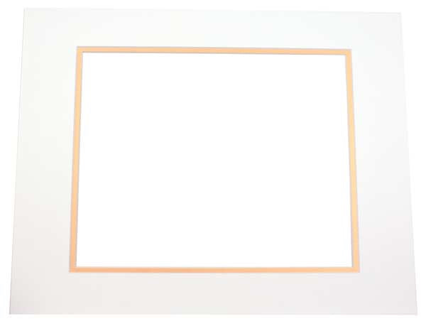 Passepartout Dubbeldik Ivoor/Goud 27,9x35,6cm met 20,6x27cm Venster (10 stuks) [MD20073]