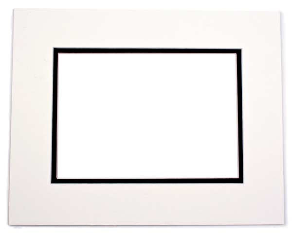 Passepartout Dubbeldik Ivoor/Zwart 27,9x35,6cm met 19,4x24,5cm Venster (10 stuks) [MD20051]