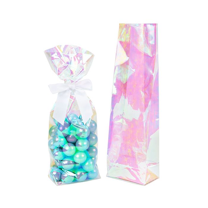 Iridescent Flat Bottom Gusset w/ Paper Insert 9 x 5,5 x 30,5 cm (50 Pieces) [HFGPB16]