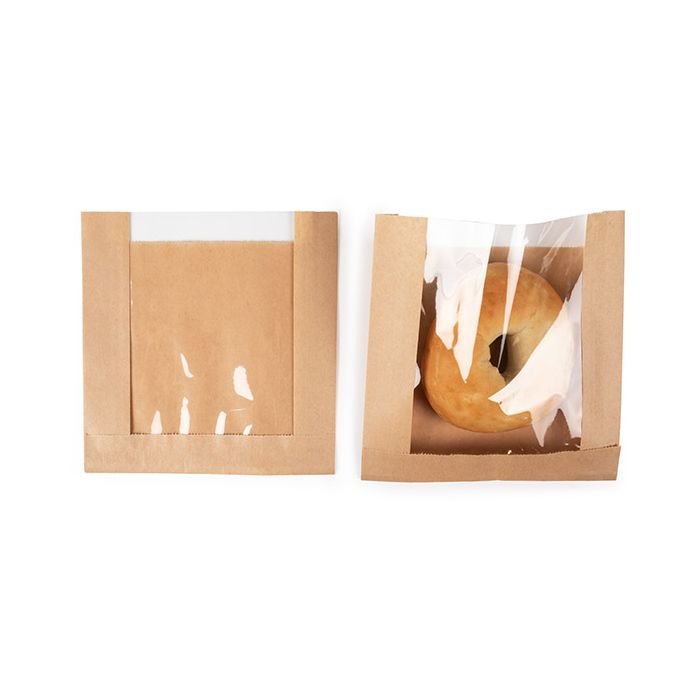 Zijvouw Kraft Zakken 15,9x2,9x16,5 cm (100 Stuks) [KBB8]