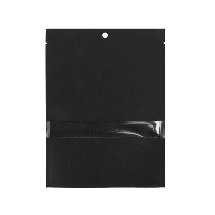 Kraft Zakken Zwart Milieuvriendelijk 12,7x17,8 cm Met Venster en Sealbaar (100 Stuks) [KHS57BKW]