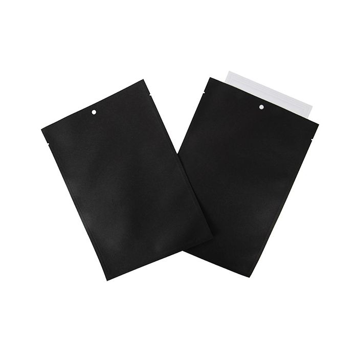 Kraft Zakken Zwart Milieuvriendelijk 15,2x22,9 cm Sealbaar (100 Stuks) [KHS69BK]