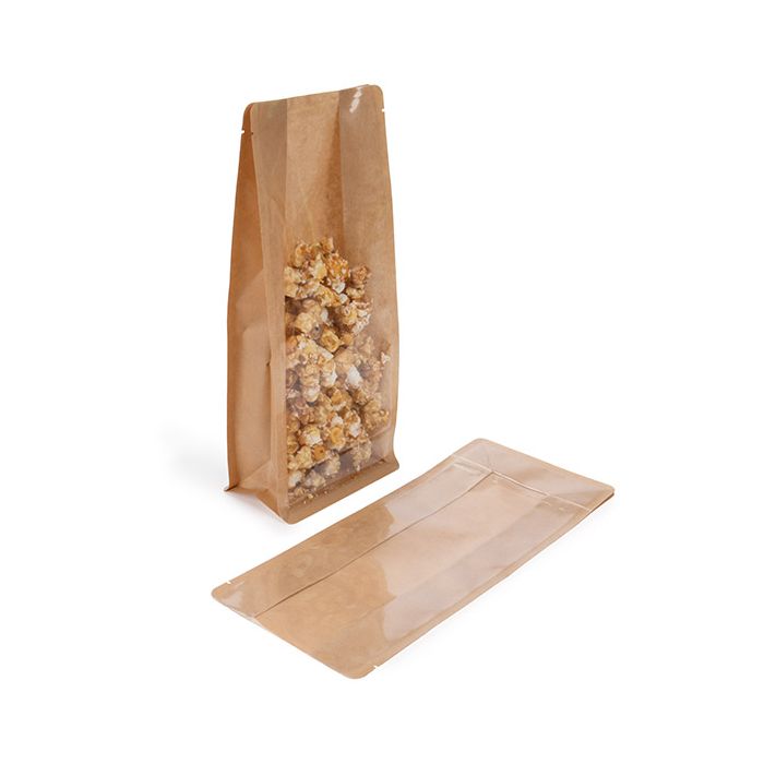 Blokbodemzakken kraft 12.7 x7.6 x30.5 cm (100 stuks) [BB3K]