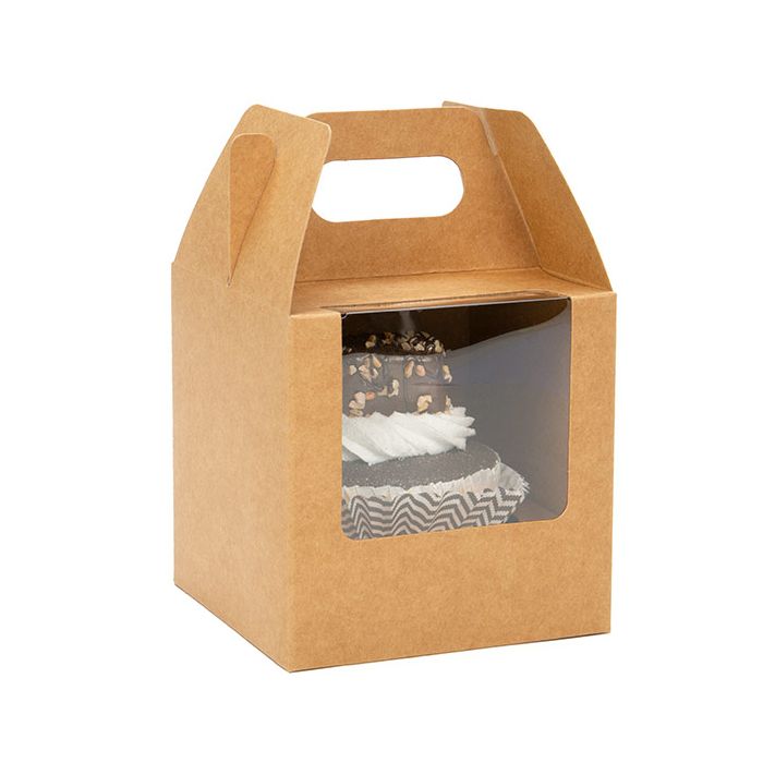 Cupcake dozen set kraft voor 1 Cupcake 10,2x10,2x10,2cm (100 Sets) [CBS57K]