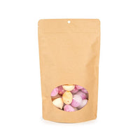 Stand Up Pouches Kraft Compostable 17.1x8.9x28.6 cm with oval Window
