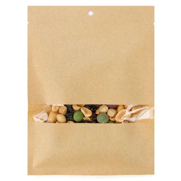 Zakken Kraft Composteerbaar 13,7x18,5cm met Venster en Sealbaar (100 stuks) [KHS57W]