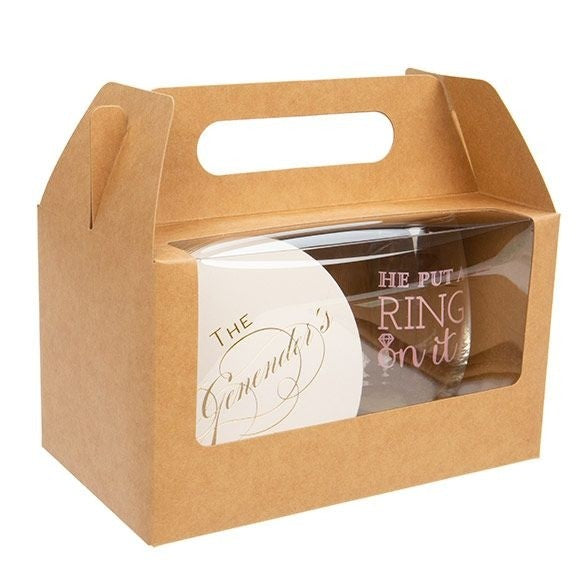 Kraftdoosjes Met Handvat En Venster 17.8x10.2x10.2 cm (25 stuks) [WKRG173]