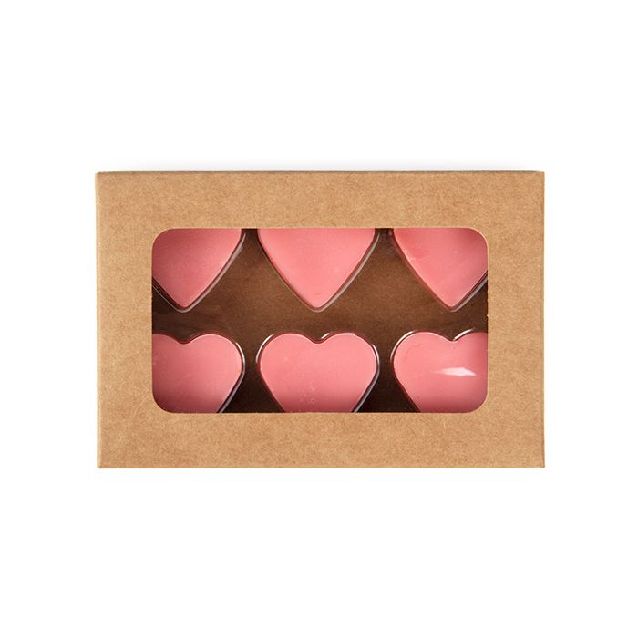 Kraft Artisan Candy Box Set, Heart Insert 7x2.1x10.3 cm (25 pieces) [CNDYH275]