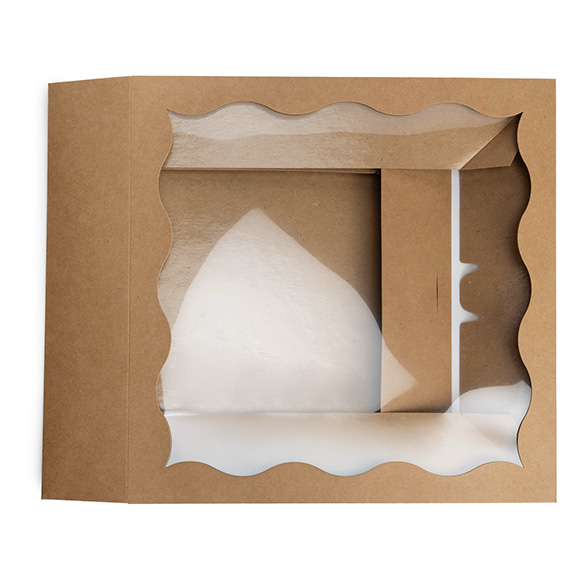Kraft Doosjes met Gegolfd Venster 30,5x6,4x30,5cm (25 stuks) [WKRG122]