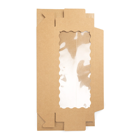 Kraft Doosjes met Gegolfd Venster 30x6,5x14cm (25 stuks) [WKRG125]