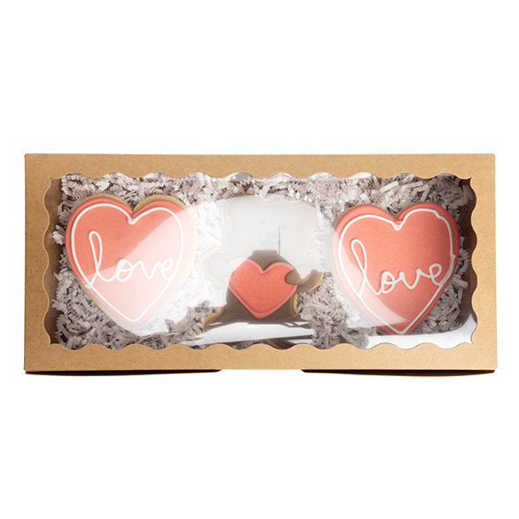Kraft Doosjes met Gegolfd Venster 30x6,5x14cm (25 stuks) [WKRG125]