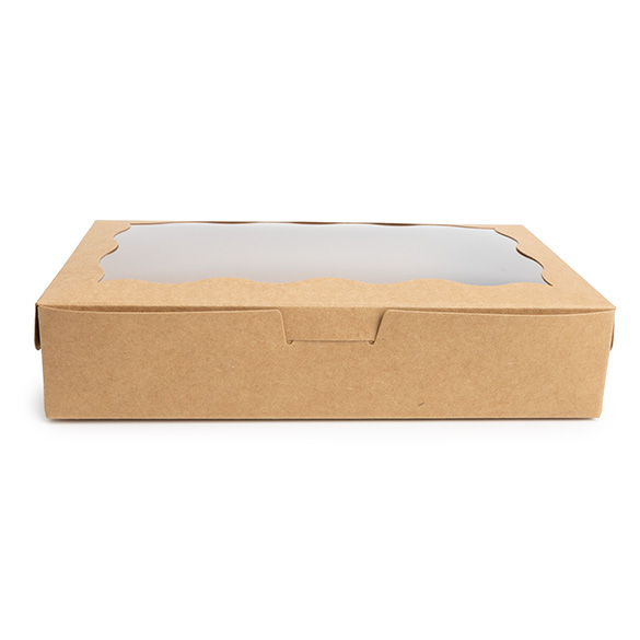 Kraft Doosjes met Gegolfd Venster 17,8x3,8x11cm (25 stuks) [WKRG74]