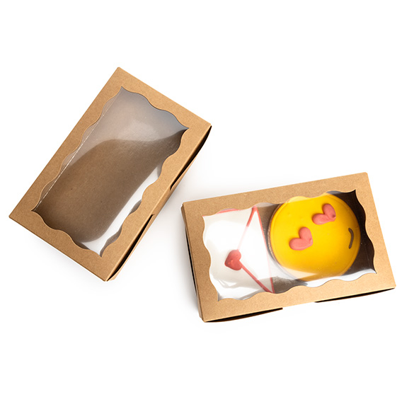Kraft Doosjes met Gegolfd Venster 17,8x3,8x11cm (25 stuks) [WKRG74]