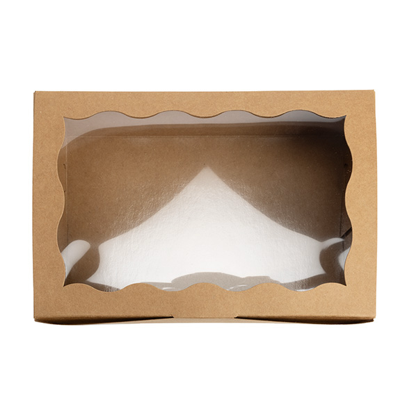 Kraft Doosjes met Gegolfd Venster 22,1x7x15,1cm (25 stuks) [WKRG86]