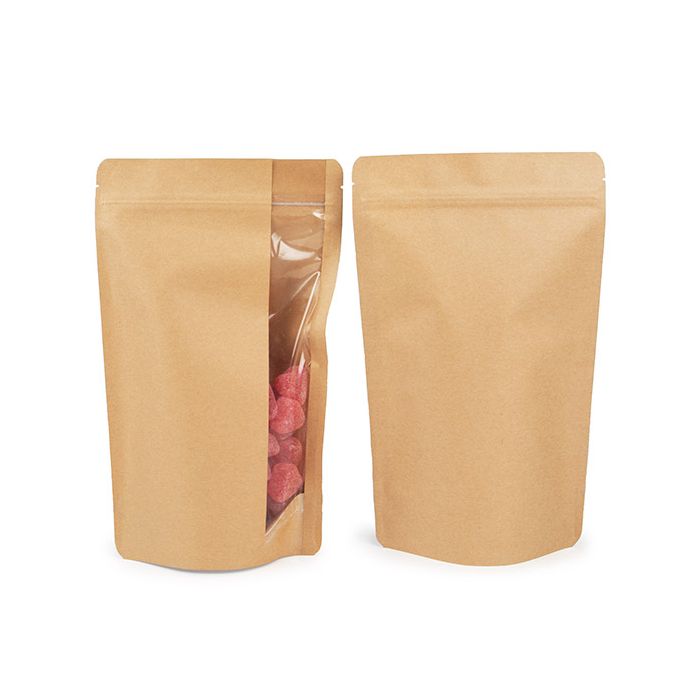 Stazakken kraft met Verticaal venster 17.1x8.9x28.6 cm (100 stuks) [ZBGV4K]