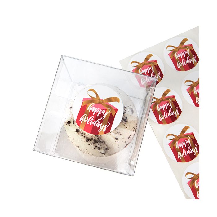 Stickers Rond Happy Holiday Bedrukking 3,8 cm (1 Vel) [LS1HHH]