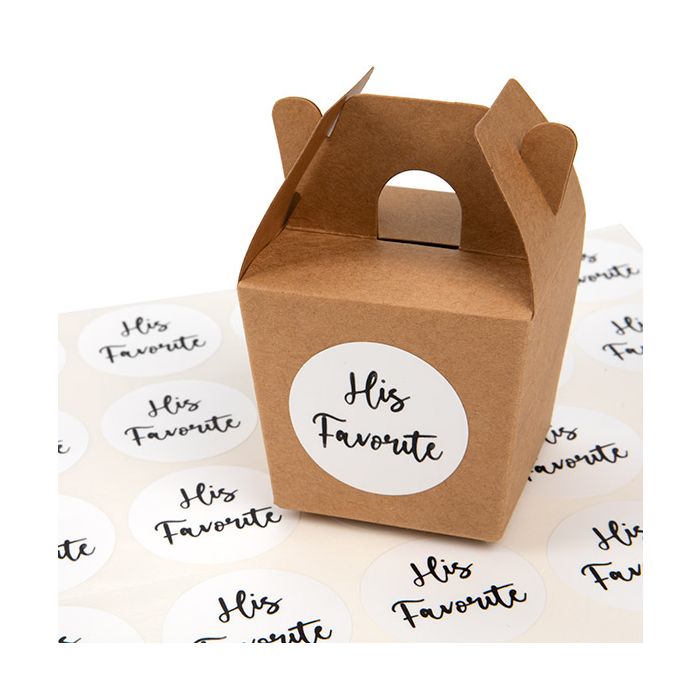 Stickers Rond His Favorite Bedrukking (Wit/Zwarte Tekst) 3,8 cm (1 Vel) [LS1HHIS]