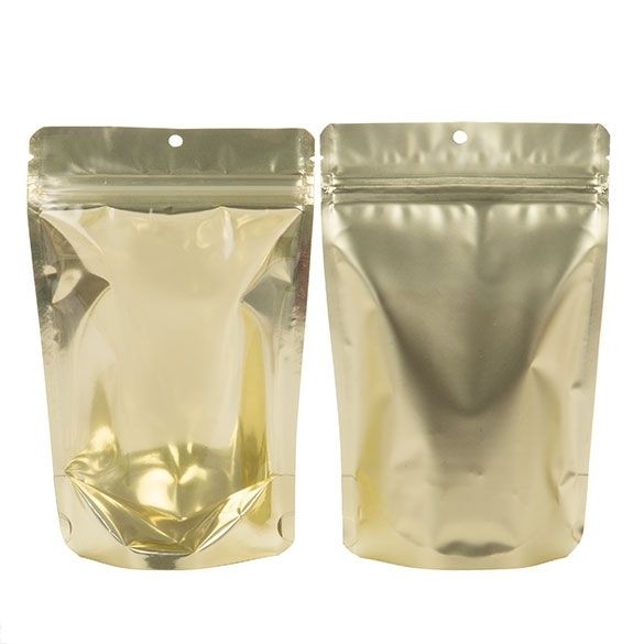 Stazakken Transparant/Mat Goud 13x7,9x20,6cm | 113 gram (100 stuks) [ZBGMG3]