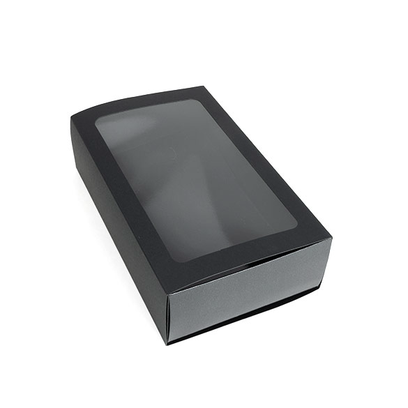 Tweedelige Papieren Dozen Zwart 21x12,7x5,7cm (25 stuks) [MBS10B]