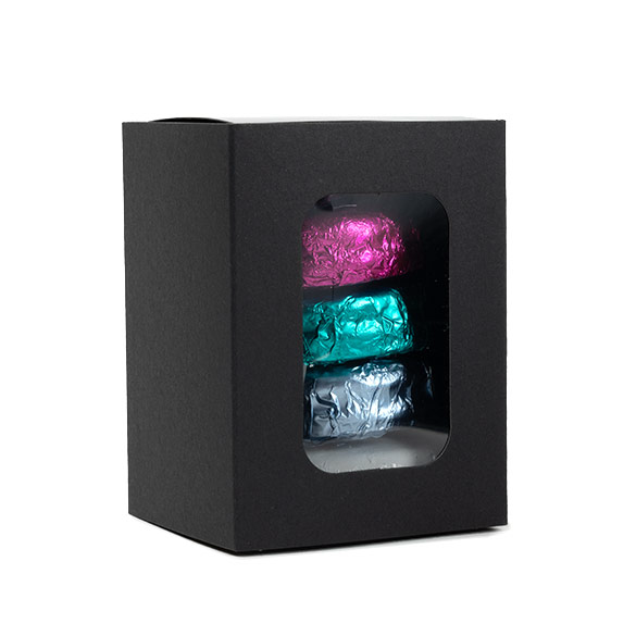 Tweedelige Papieren Dozen Zwart 9,5x6,4x5,7cm (25 stuks) [MBS8B]