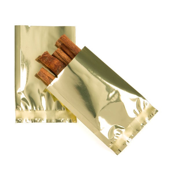 Plastic Zakken Goud 5x7,5cm Gemetalliseerd en Sealbaar (100 stuks) [SMB23SG]