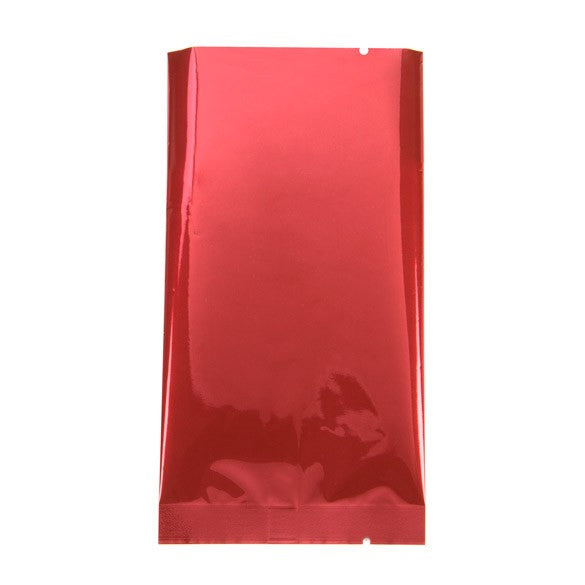 Plastic Zakken Rood 7,5x14cm Gemetalliseerd en Sealbaar (100 stuks) [SVP35HR]