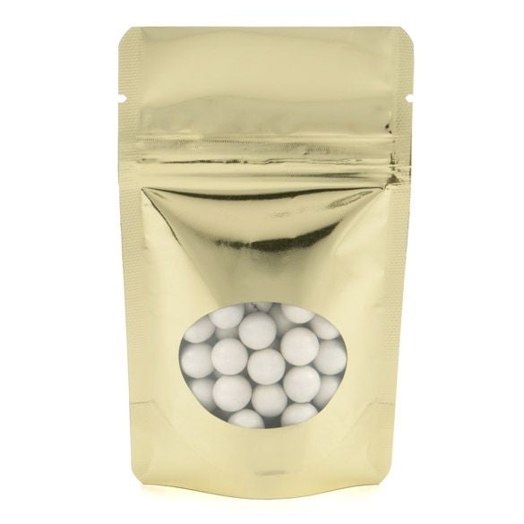 Stazakken Goud met ovaal Venster 8x5x13cm | 28 gram (100 stuks) [ZBGMO1SG]