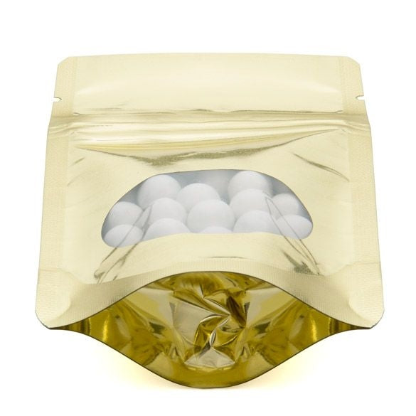 Stazakken Goud met ovaal Venster 8x5x13cm | 28 gram (100 stuks) [ZBGMO1SG]