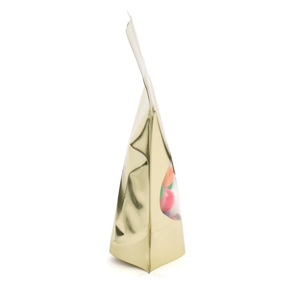 Stazakken Goud met ovaal Venster 10x6x15cm | 57 gram (100 stuks) [ZBGMO2SG]