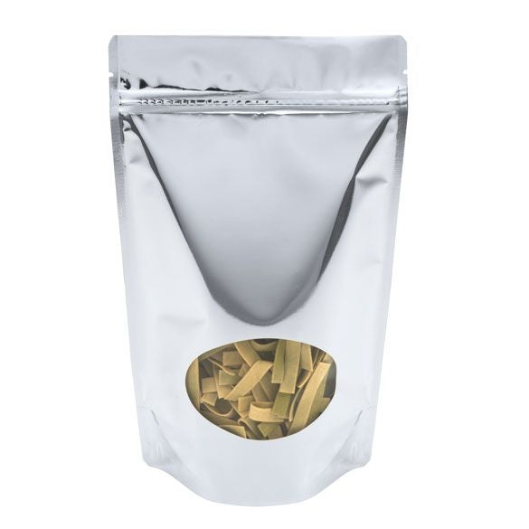 Stazakken Zilver met ovaal Venster 17,1x8,9x28,6cm | 340 gram (100 stuks) [ZBGMO4S]