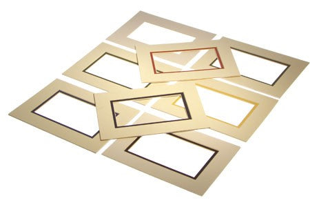 Passepartout Dubbeldik Ivoor/Zwart 12,7x17,8cm met 9,2x14,3cm Venster (10 stuks) [MD20129]