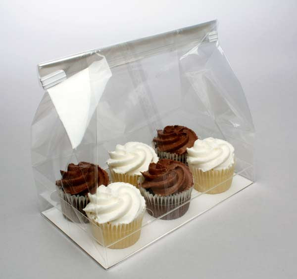 Cupcake Zakken voor 6 Mini Cupcakes 17.8x10.5x22.9cm (100 Stuks) [CBG7]